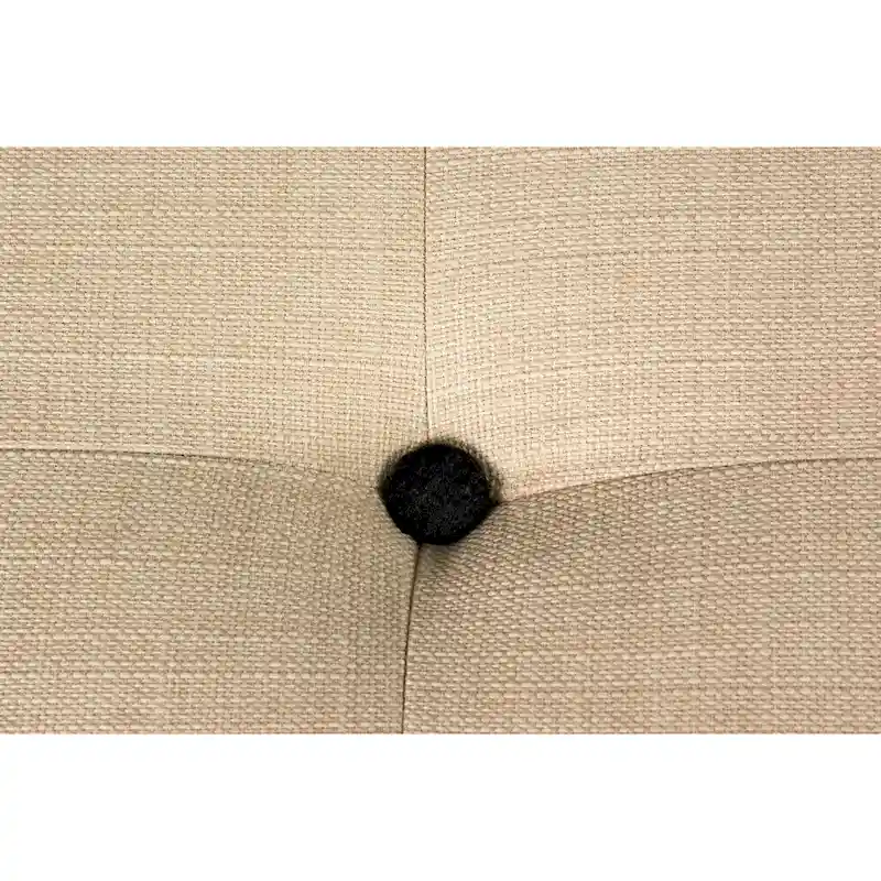 Button Tufted Upholstered Square Ottoman | Blue | Modern Accent Footrest