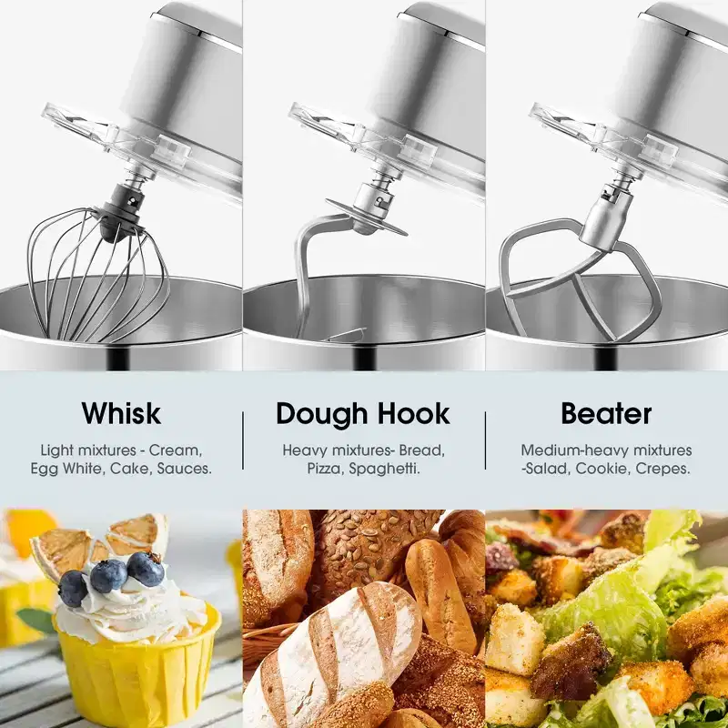 SUGIFT 7.5 QT Electric Kitchen Mixer with 6 Speeds & Pulse, Stainless Steel Bowl for Baking, Cooking & Dough Kneading