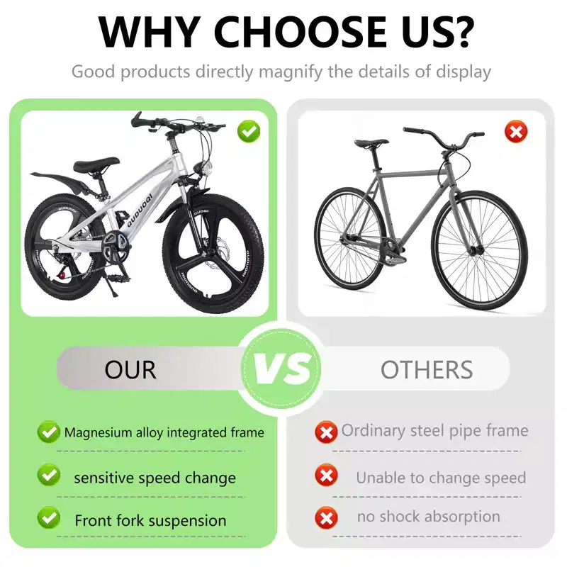 NAYSAYE 20 Inch Kids Mountain Bike with 7-Speed Drivetrain and Magnesium Alloy Frame for Boys and Girls Ages 8-12, 57.09*21.65*29.92