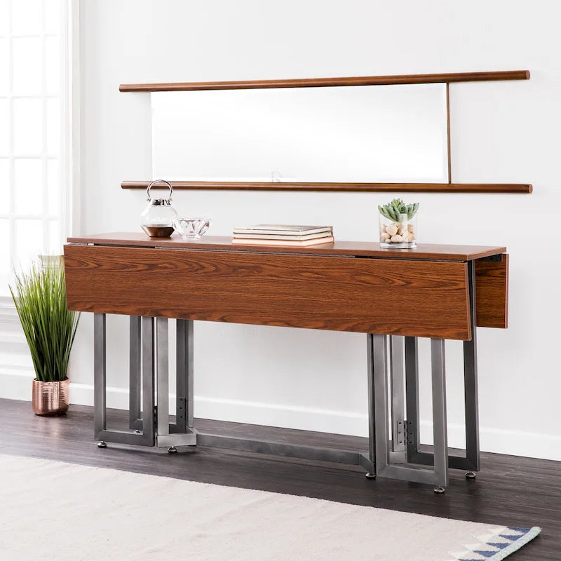 Drop Leaf Console to Dining Table - Black