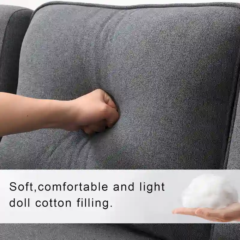 114.2 Upholstered Sofa with Console, Cup Holders and USB Charging