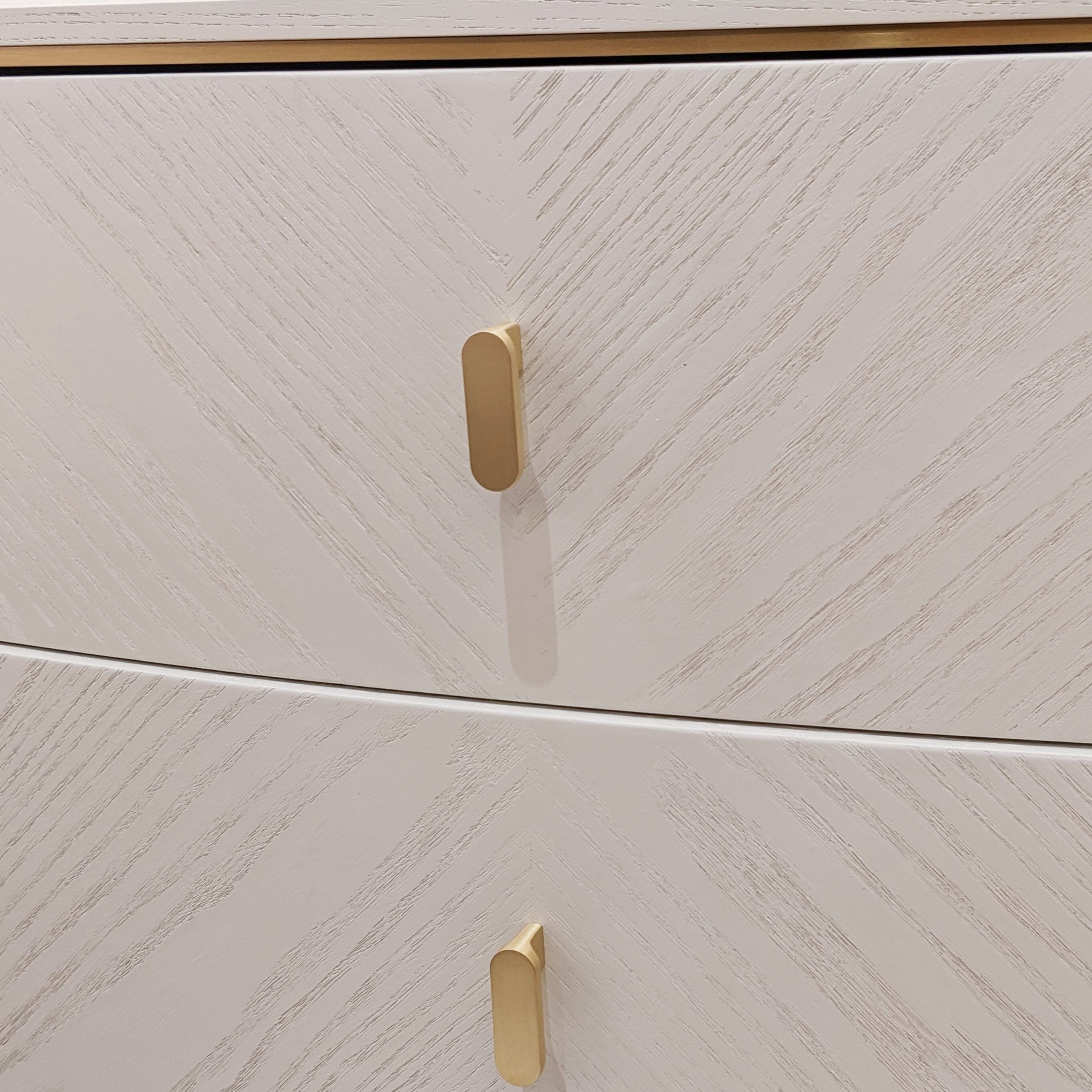 Ivory & Gold 2 Drawer Bedside Table