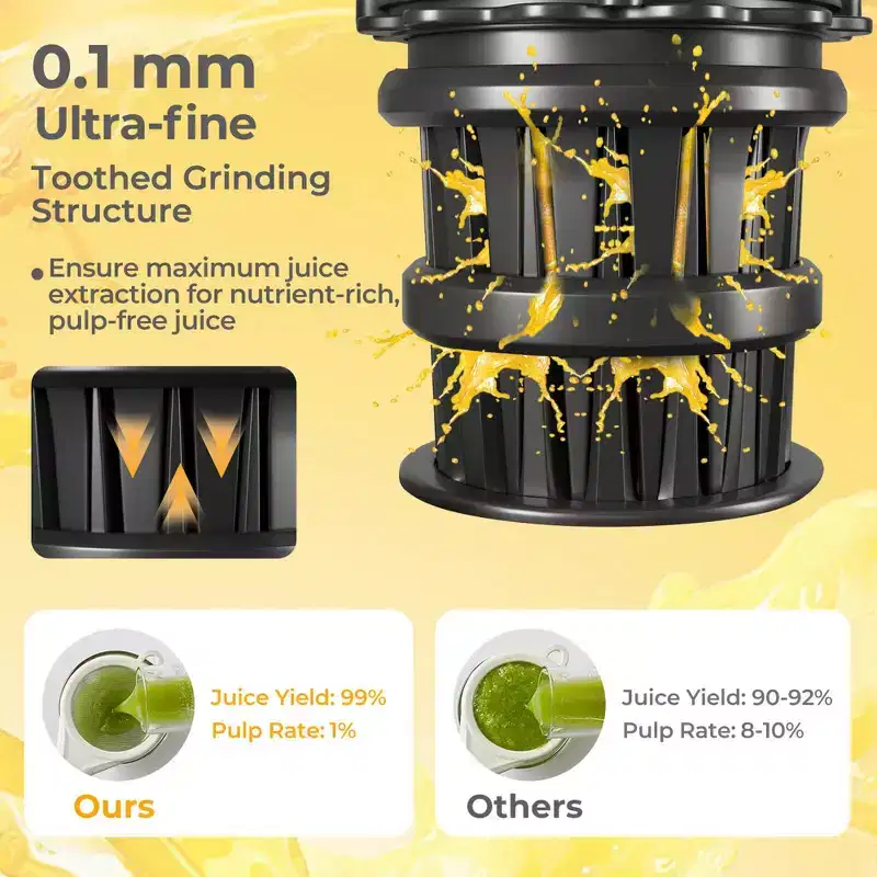 Costway Cold Press Juicer Machine Professional Slow Masticating Juicer with Reverse Button