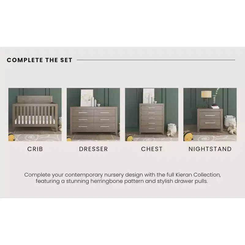 Child Craft Kieran 2 Drawer Nightstand for Nursery or Bedroom, Large Storage Drawers, Made of Sturdy Pinewood, Non-Toxic, Baby Safe Finish