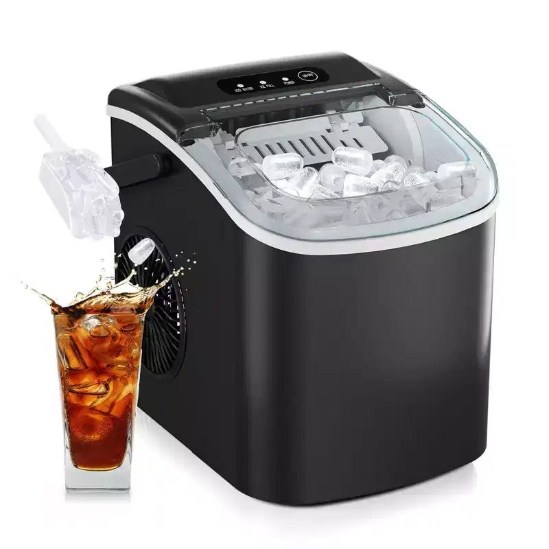 EUHOMY 26 Lbs. Countertop Bullet Ice Maker, Black