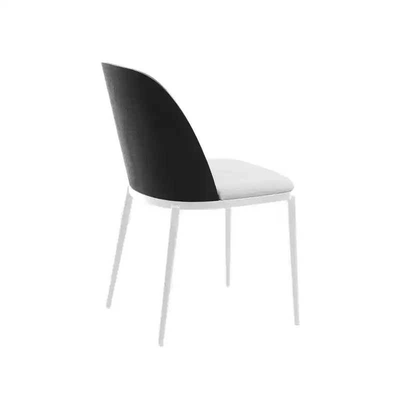 LeisureMod Tule Modern Dining Chair Set of 4 with PU Leather, Velvet, or Suede Seat and White Steel Frame  Kitchen, Dining Room, Home, Cafe, Seating