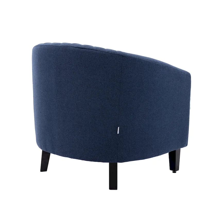Accent Barrel chair living room chair with nailheads and solid wood legs