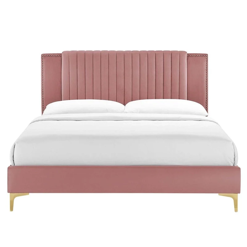 Zahra Channel Tufted Performance Velvet Full Platform Bed