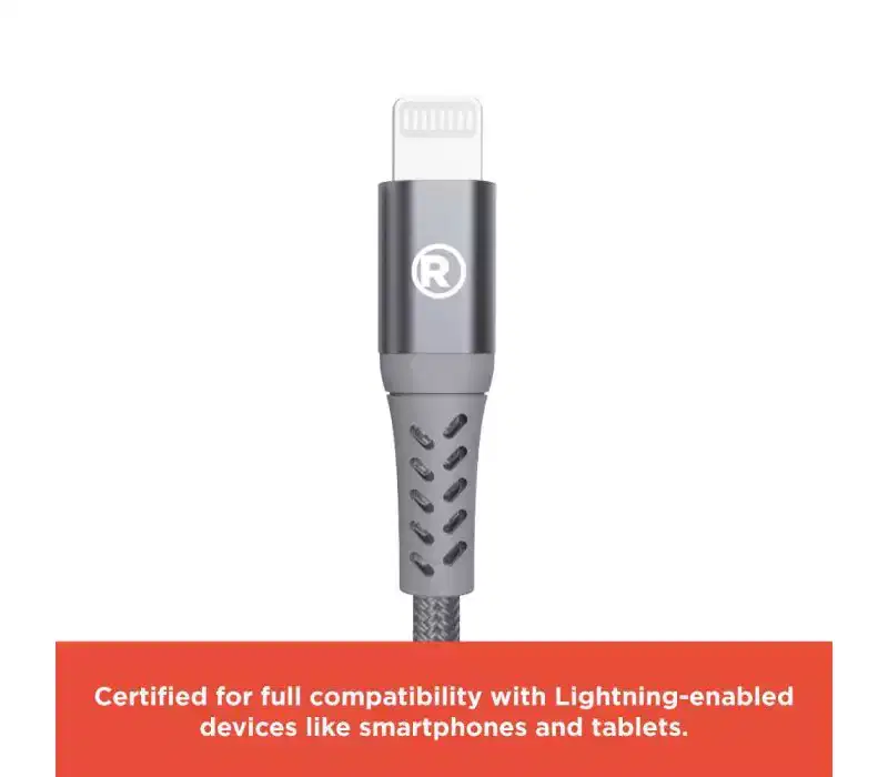 RadioShack Type-C to Lightning Cable, MFi Certified, 10ft Braided, 30W Fast Charge, Durable & Flexible for Smartphones and Tablets