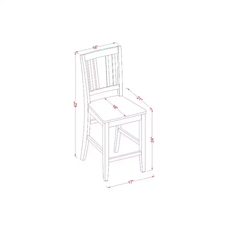 Gathering Table Set - Kitchen Dining Table with Bar Stools - Modern Wood Table & Chairs
