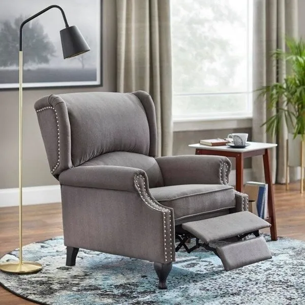 Upholstered Wing Recliner Chair