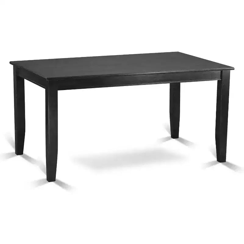 HomeStock 5-Pc Black Finish Solid Wood Top - Rectangular Dining Room Set - Seats 4