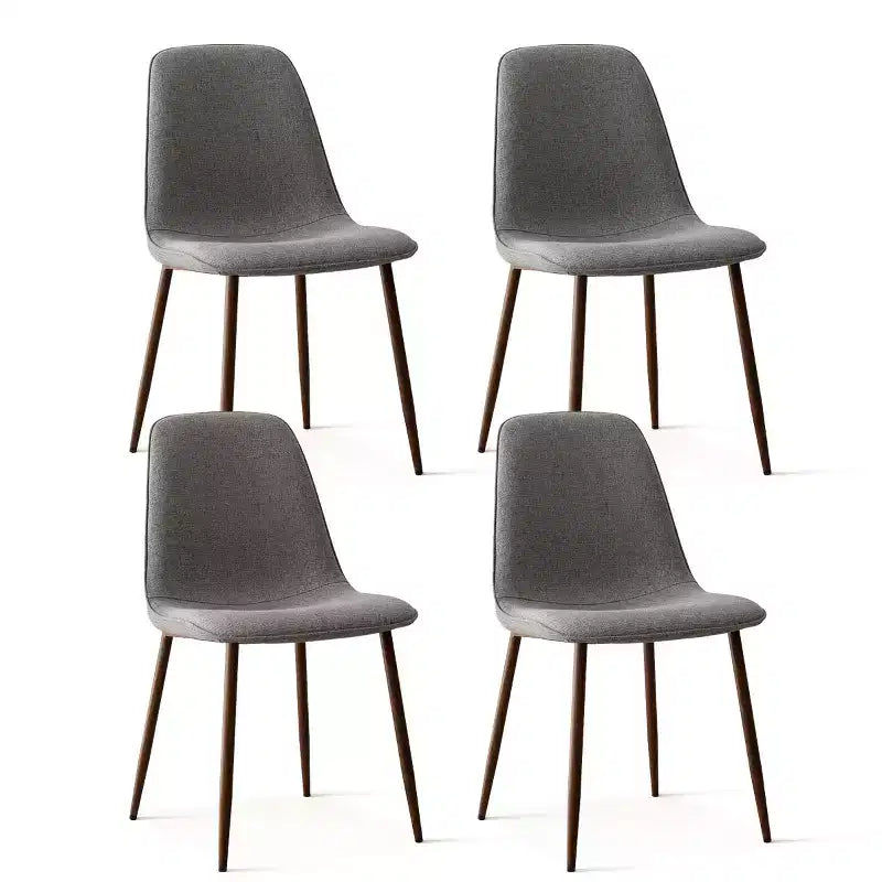 Olive+Oslo 5-Piece Dining Table Set for 4, Round Glass Dining Table with 4 Upholstered Dining Chairs Walnut Legs-Panipeachy