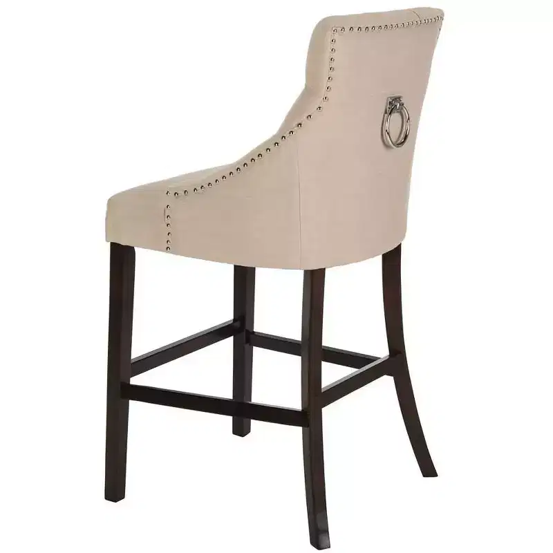 Tufted Wing Back Bar Stool