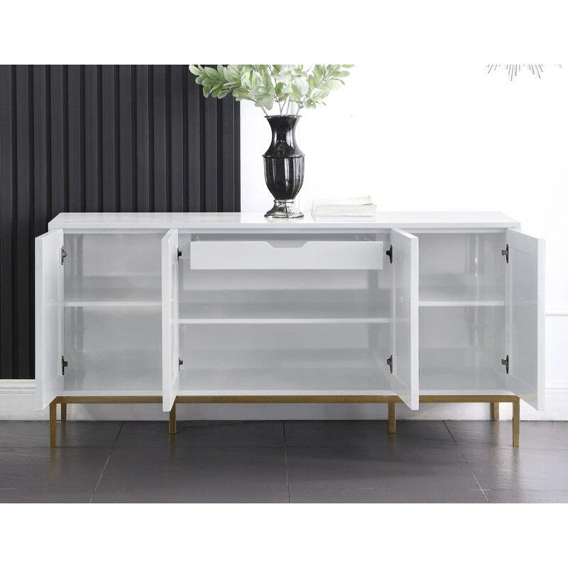 65 in. Lacquered 4-Door 1-Drawer Sideboard