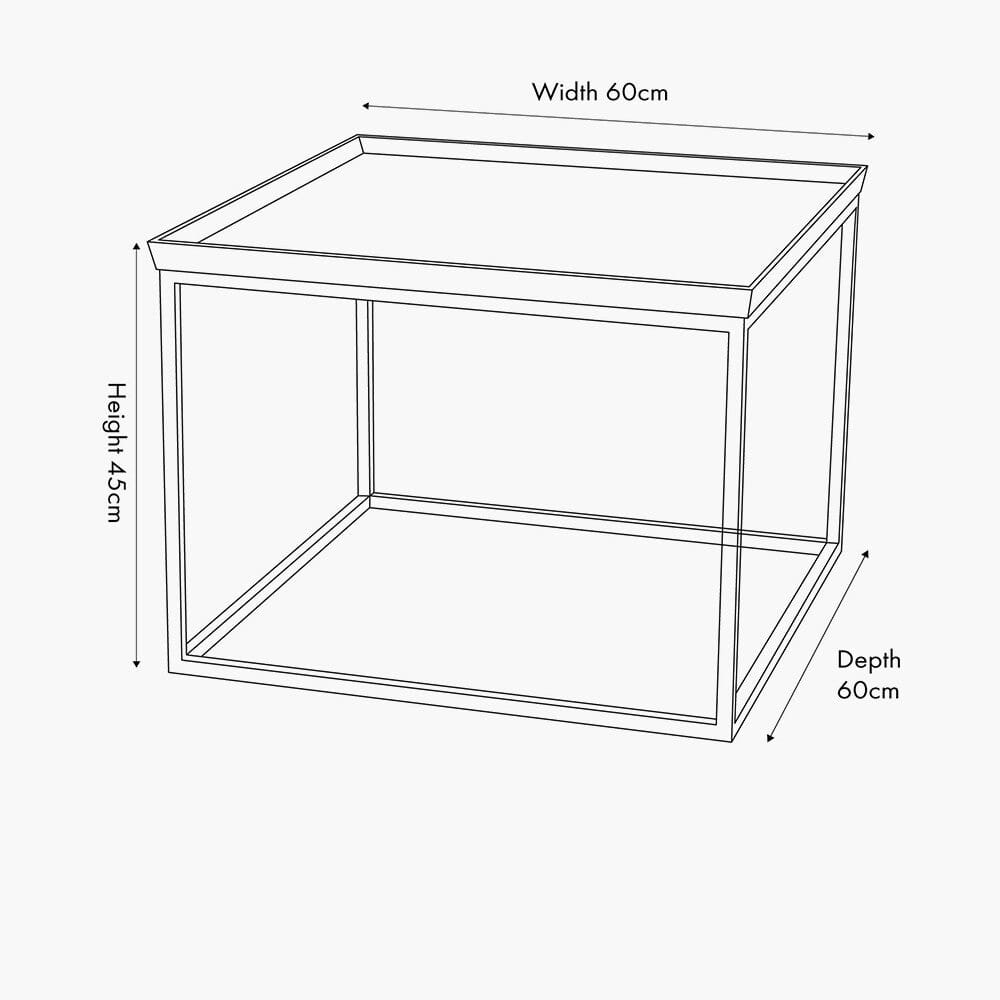 Gold & Black Metal Square Coffee Table