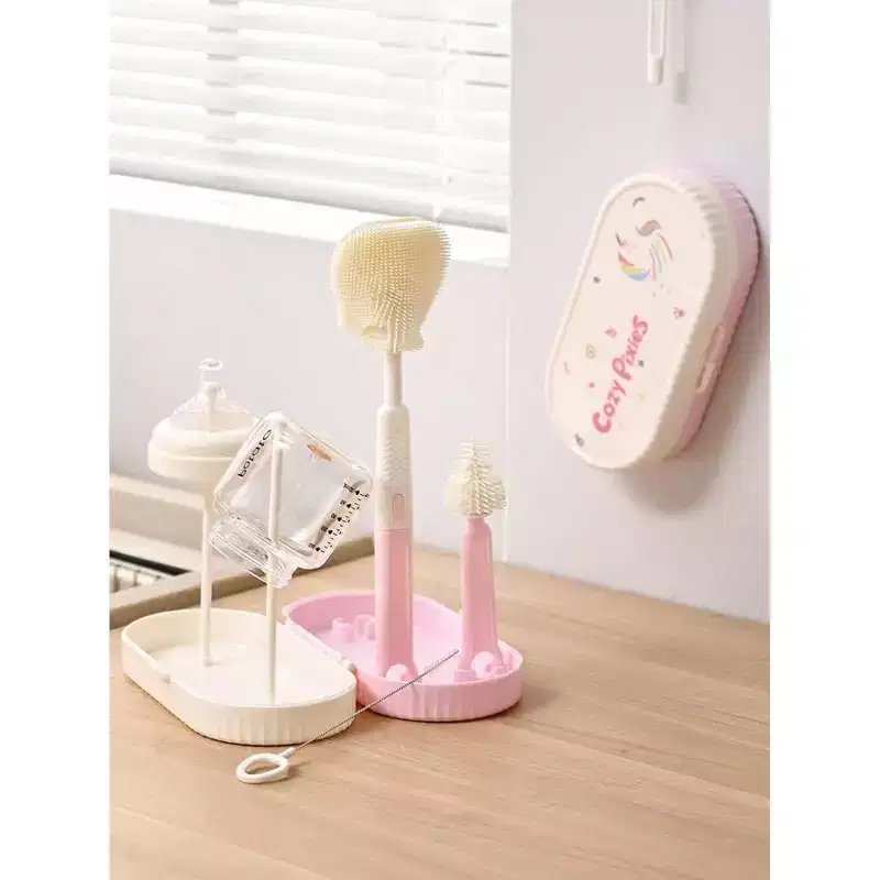 CPPSLEE Baby Bottle Feeding Accessories Portable Elephant Bottle Brush Set