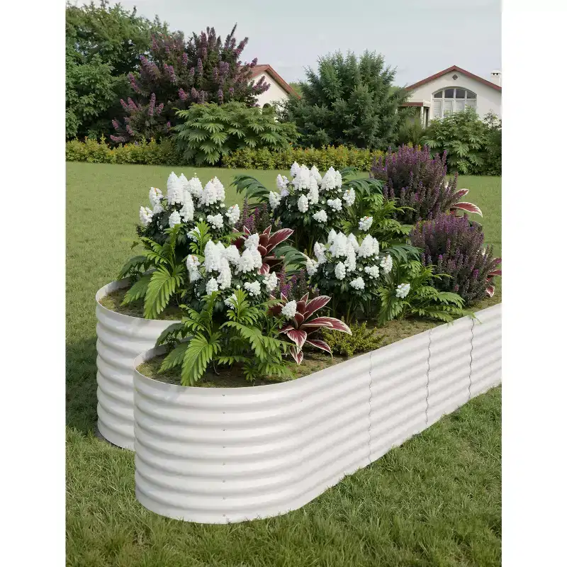 TRPOW 2 Pcs Raised Garden Beds Outdoor 8x2x2ft - Galvanized Steel Planter Box for Vegetables, Flowers, Rust-Resistant Garden Box