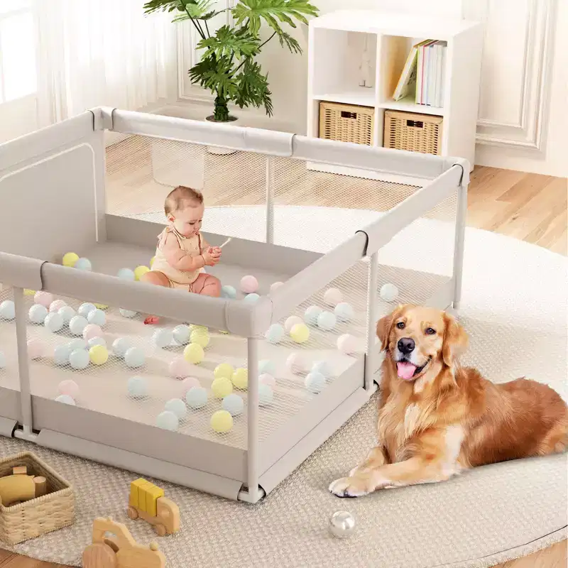 59x59in Baby Playpen Safe and Durable Activity Fence for Babies and Toddlers, Indoor & Outdoor Use, Perfect for Playtime and Learning