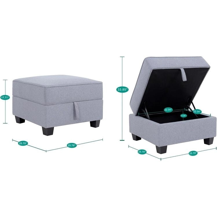 Modern DIY Convertible Modular Sectional Ultimate Sofa Collection - Optional Ottoman Middle and Armrest Modules