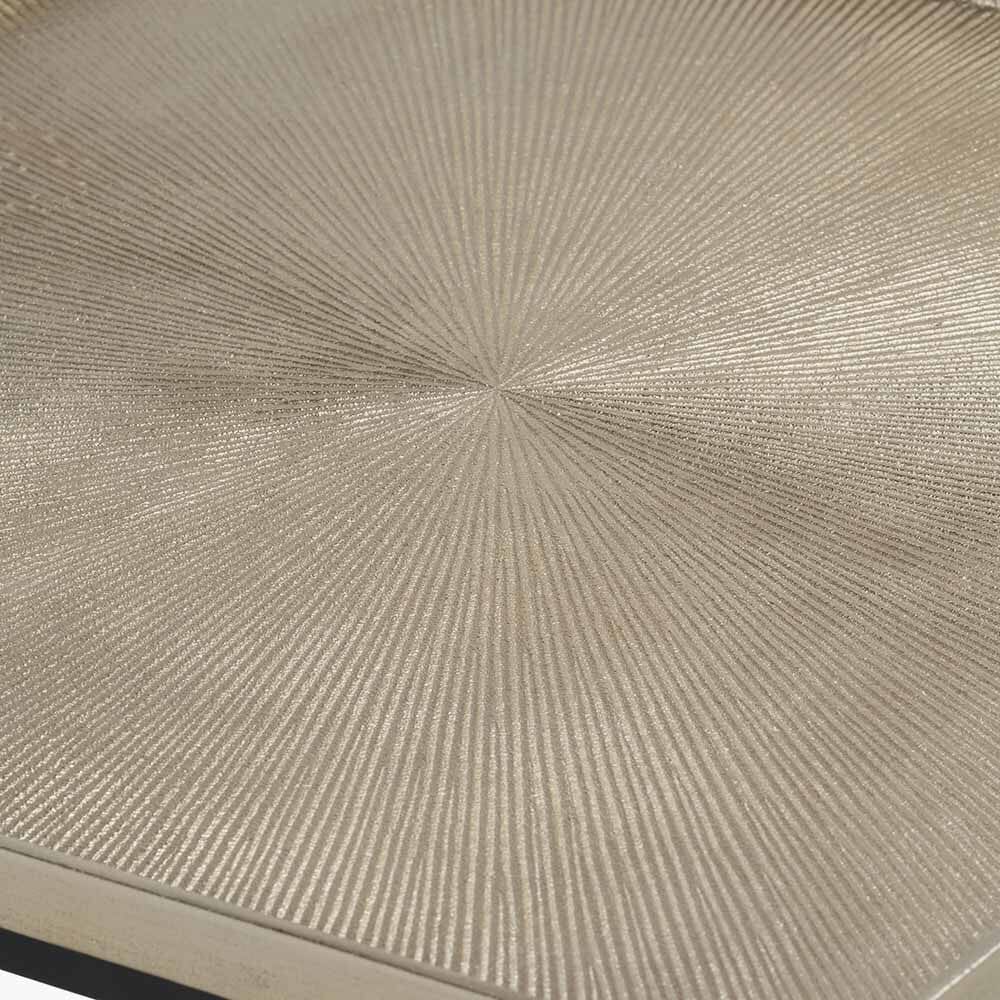 Gold & Black Metal Square Coffee Table