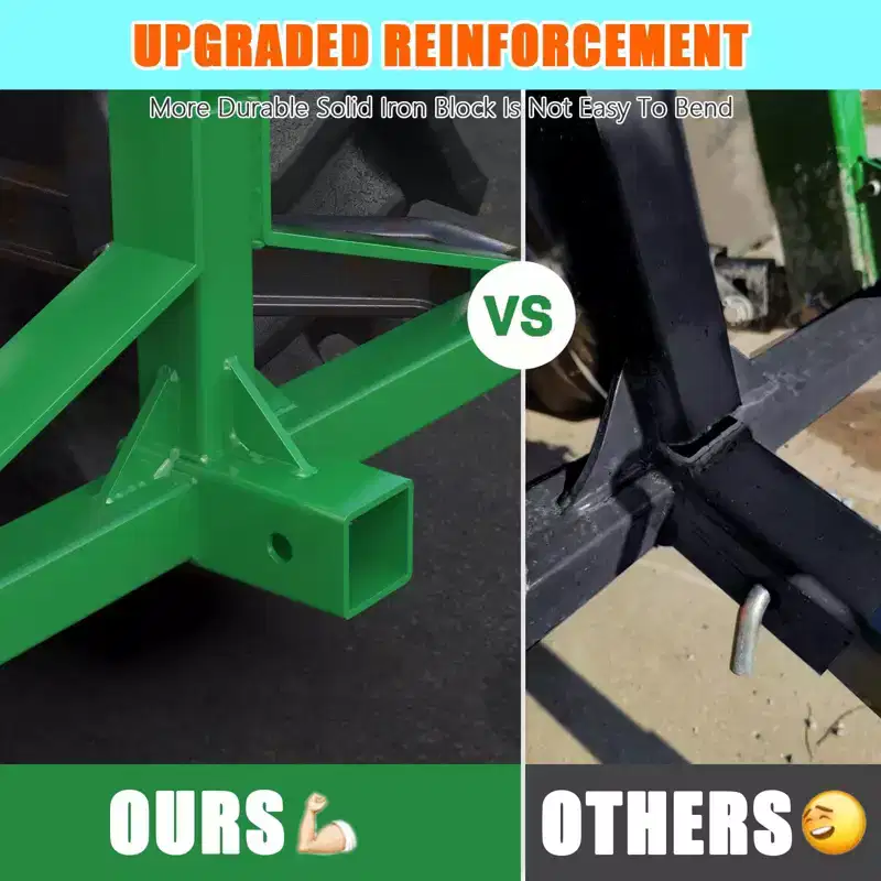 3-Point Trailer Hitch for Category 1 Tractors  2 Receiver, Quick Hitch Adapter, 1500 lbs Capacity, Compatible with Kubota, Yanmar, Kioti, Cat, BX