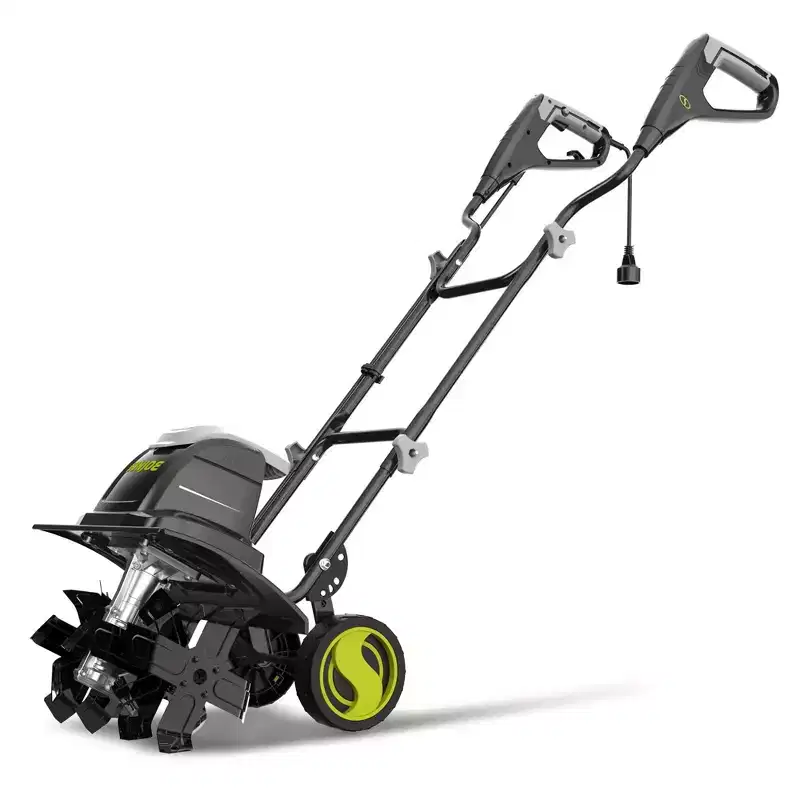 Sun Joe Electric Garden Tiller Cultivator, Steel Tines, 15 Amp, 15.7, TJ605E