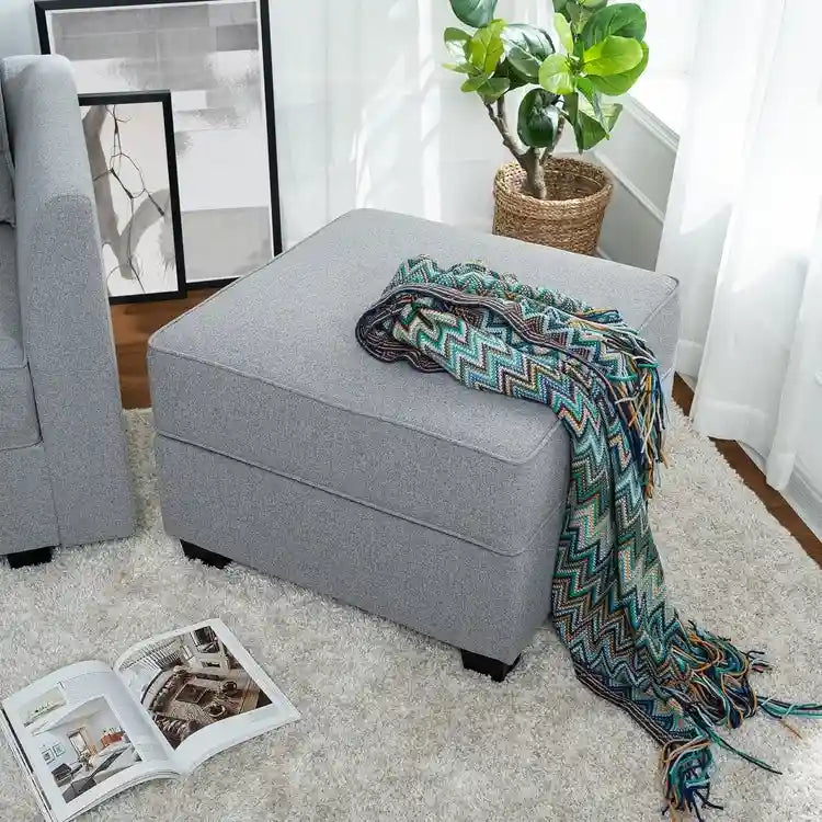 Modern DIY Convertible Modular Sectional Ultimate Sofa Collection - Optional Ottoman Middle and Armrest Modules
