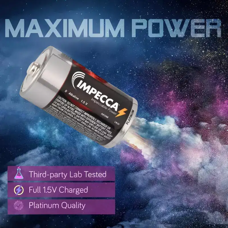 Impecca D 48-Pack Alkaline Platinum Batteries (48-Cells)