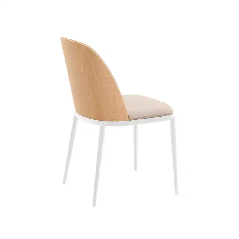LeisureMod Tule Modern Dining Chair Set of 4 with PU Leather, Velvet, or Suede Seat and White Steel Frame  Kitchen, Dining Room, Home, Cafe, Seating