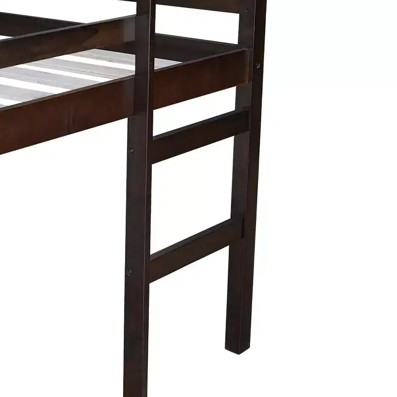 MAYEERTY Twin Bunk Bed Kid-Friendly Safety Rail Solid Pine Wood