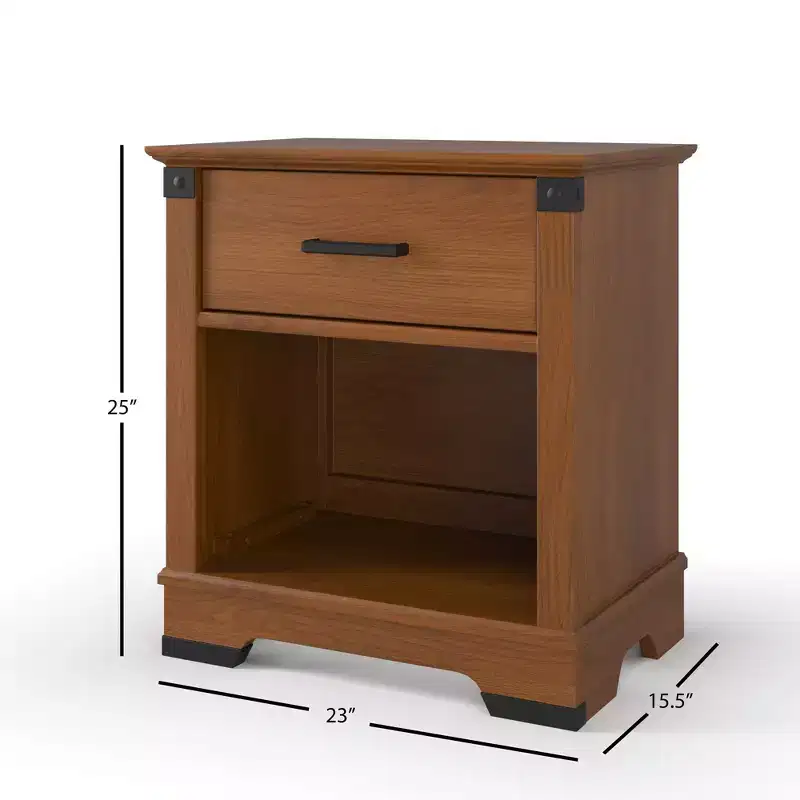 Child Craft Redmond 1 Drawer Nightstand for Nursery or Bedroom, Large Storage Drawer, Made of Sturdy Pinewood, Non-Toxic, Baby Safe Finish