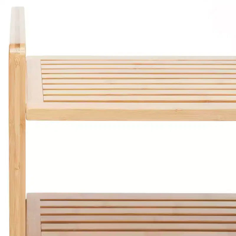 Bamboo Laundry Basket with Shelf - Natural/Beige