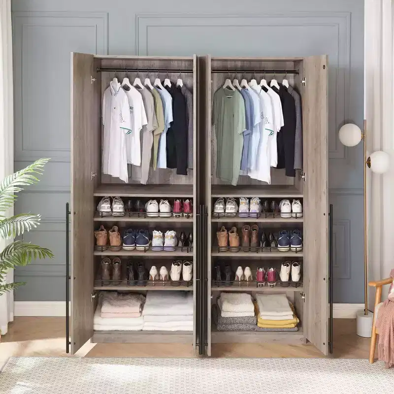 Lee 2 Door and 4 Shelf Wardrobe Closets