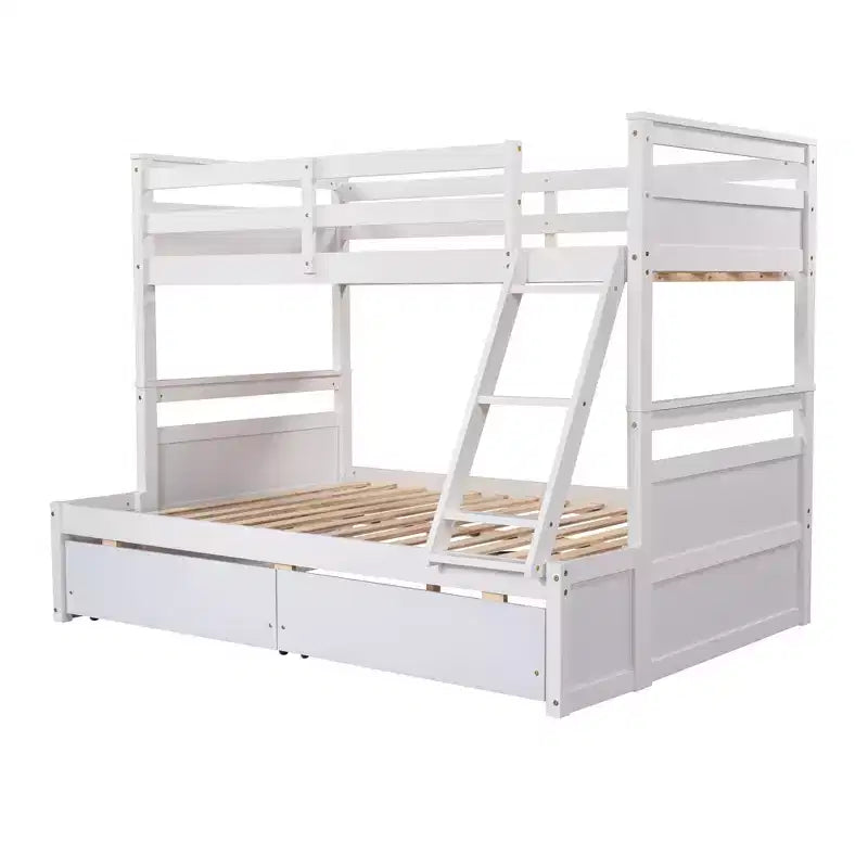 Twin Over Full Convertible Bunk Bed With 2 Storage Drawers