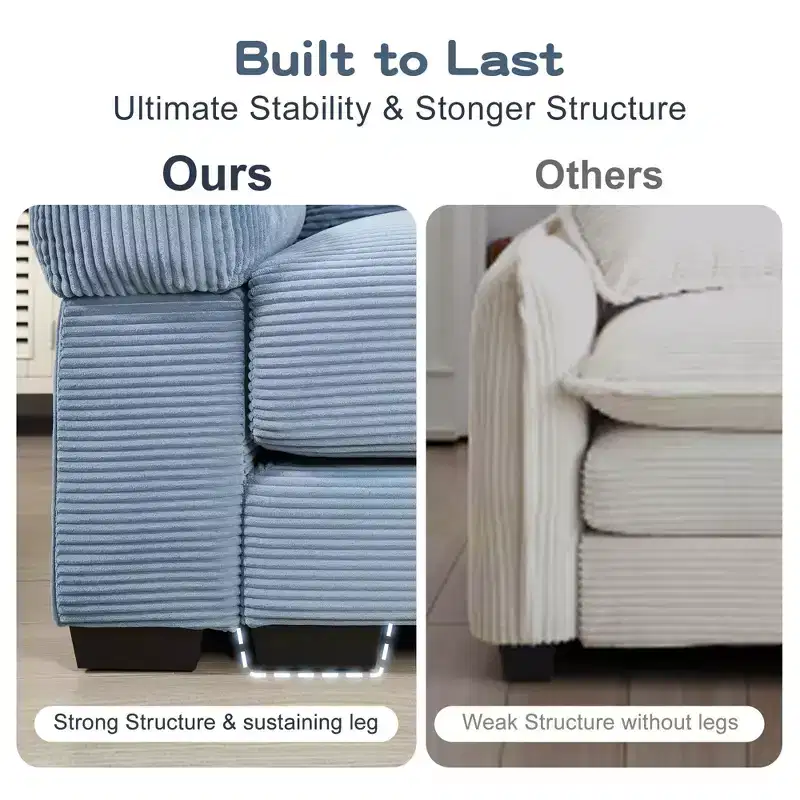 Oversized Cloud Modular Sectional Couch,Convertible Sectional Couches Deep Seat Extra-Wide Armrests