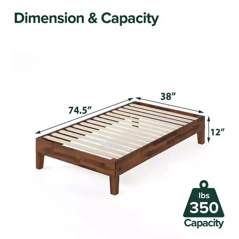 Marissa 12 Deluxe Wood Platform Bed Frame Brown - Zinus