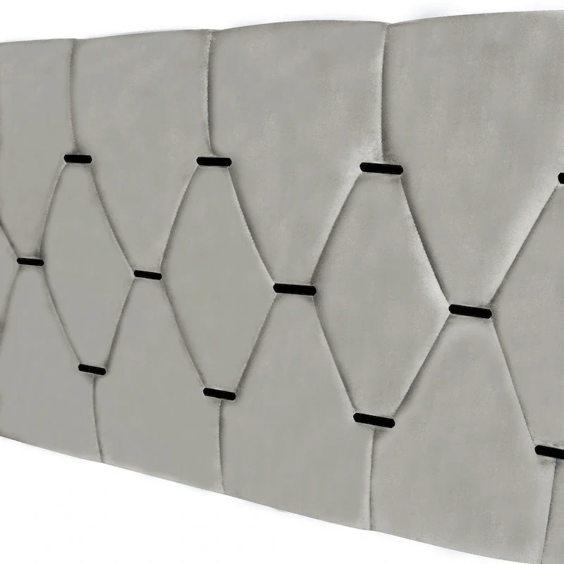 Queen Size Platform Bed with Gold Tufted Headboard, Trundle & Storage (600lb Capacity)