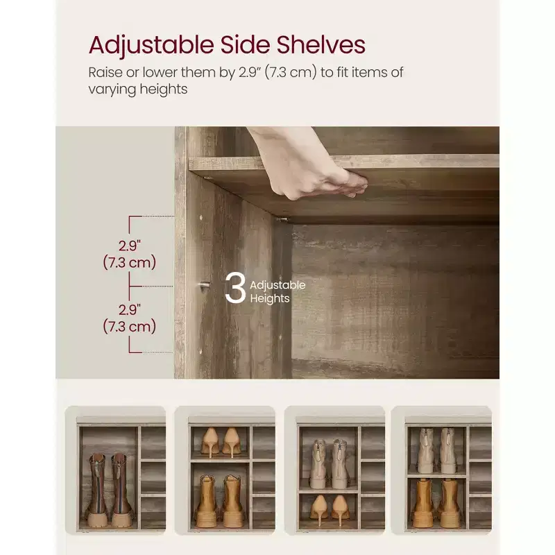 Shoe Storage Bench Shoes Organize with 10 Cushion and Cushion Seat