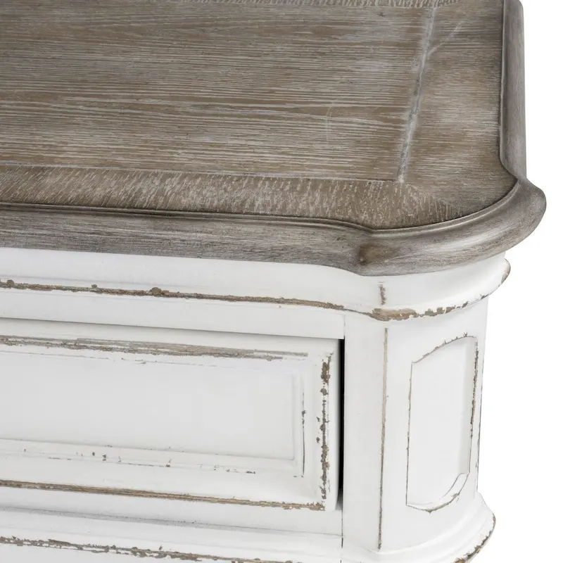 Wood Buffet Cabinet with Mirrored Doors and Drawer Storage
