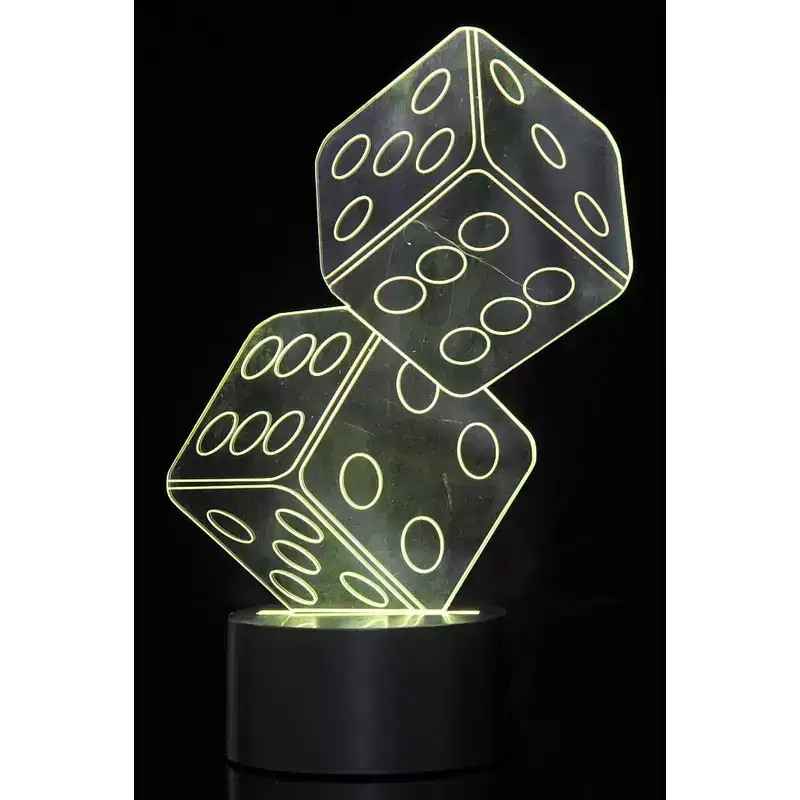 JuzToys 3D Dice Lighting Laser Cut Precision LED Lights