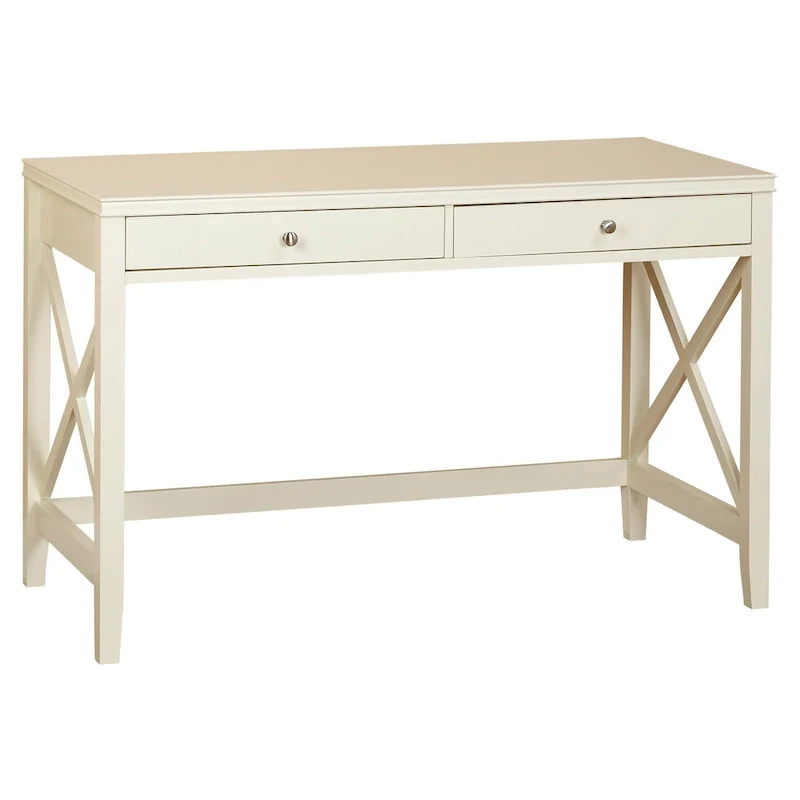X-Side Writing Desk with 2 Drawers & Metal Hardware �� 47.75�� Wide