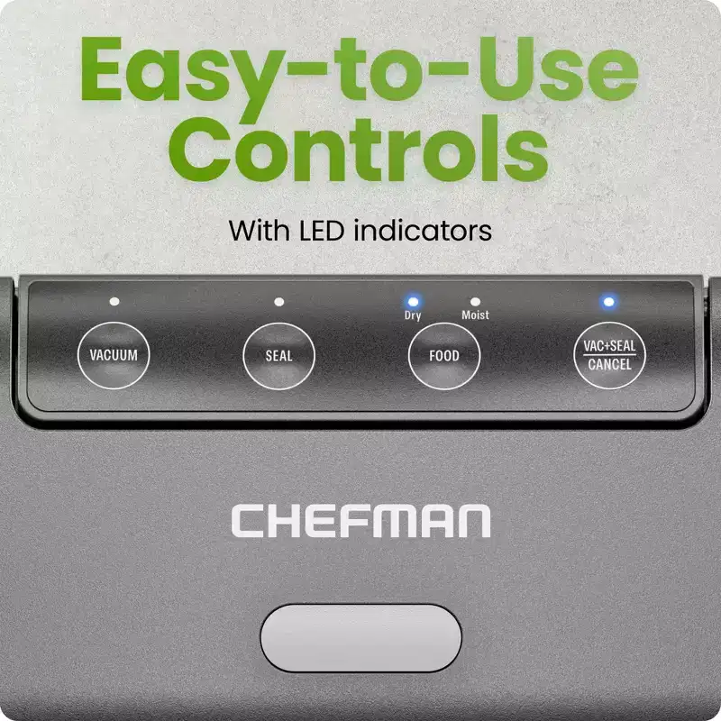 Chefman Vacuum Sealer Machine, Ideal for Sous Vide and Storage, Vacuum Sealer Bags Included - Black