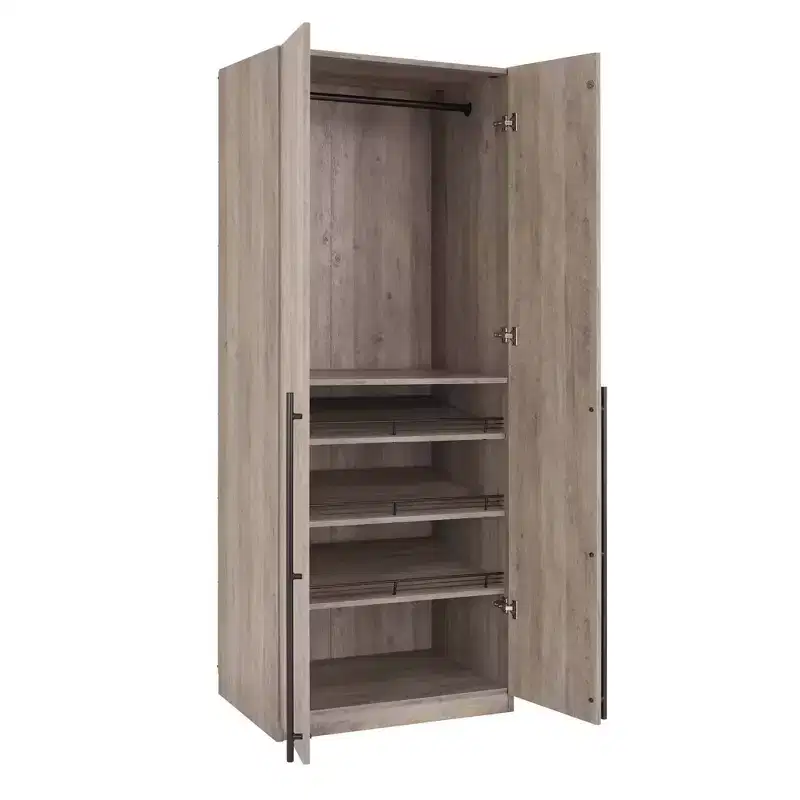 Lee 2 Door and 4 Shelf Wardrobe Closets