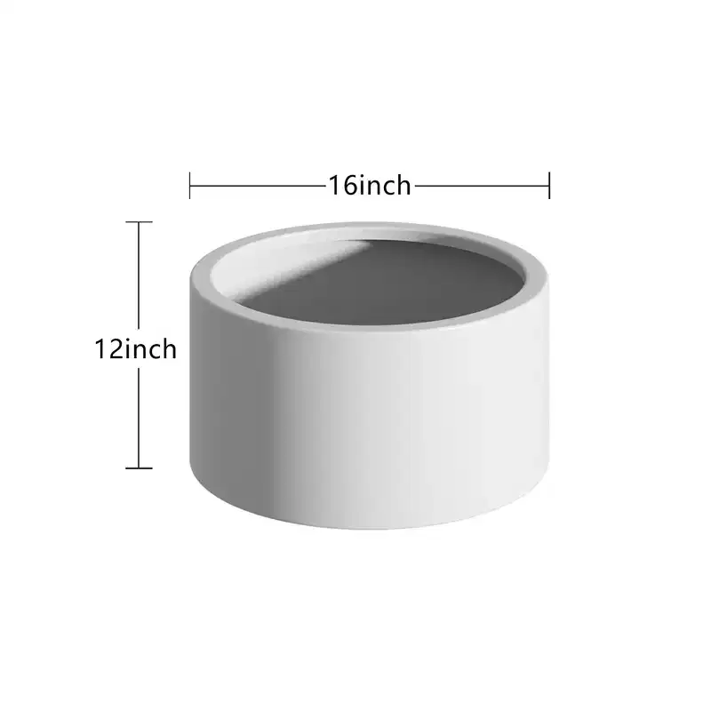 PexFix 15.5 x 12 Heavy Duty Corten Steel Round Raised Garden Bed White Planter Box for Outdoor Vegetables Flowers Herbs