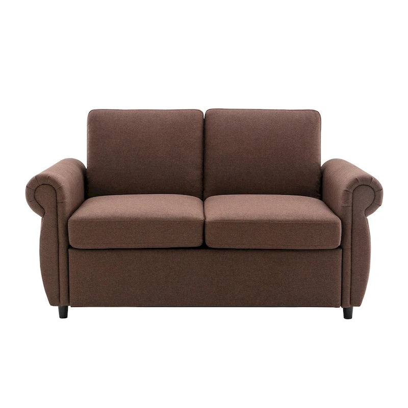 Merax Pull Out Sofa Bed Loveseat Sleeper with Twin Size Memory Mattress