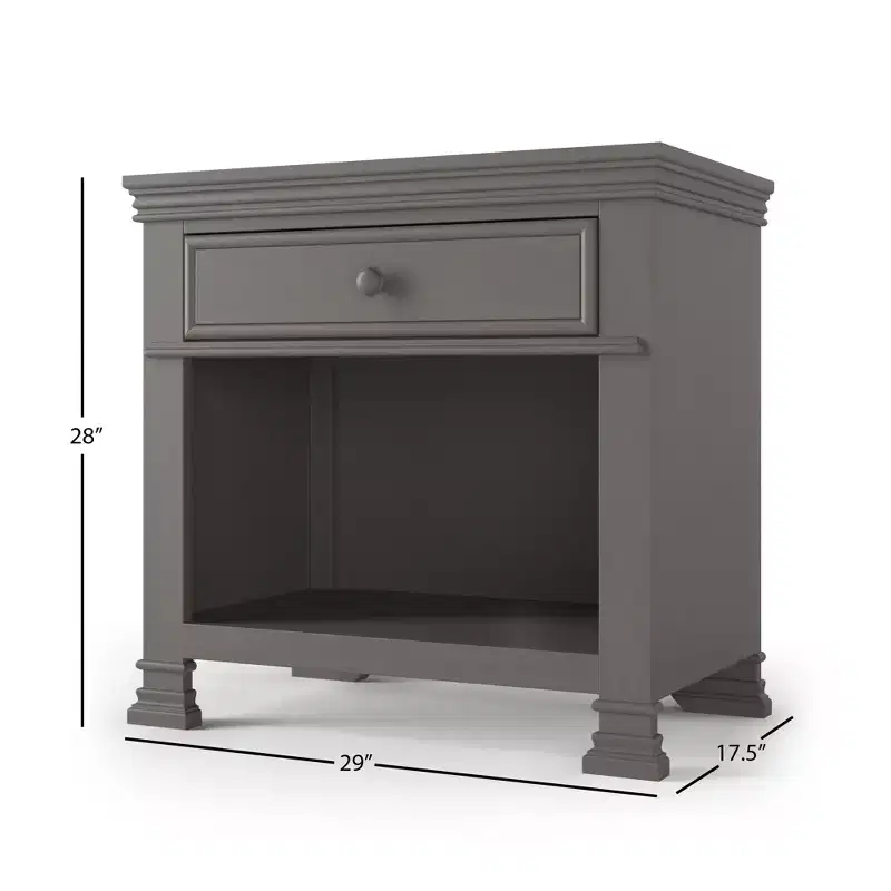 Child Craft Westgate 1 Drawer Nightstand for Nursery or Bedroom, Plenty of Storage, Hand Detailed, Wire Brushed Non-Toxic Finish, Fully-Assembled