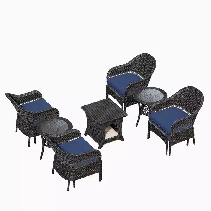 UPTIOT 11-Piece Outdoor Wicker Patio Conversation Seating Set