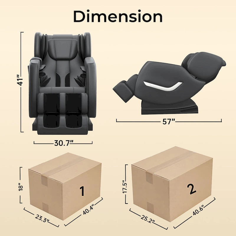 Full Body Massage Chair with Zero Gravity, Bluetooth Speaker & Foot Roller