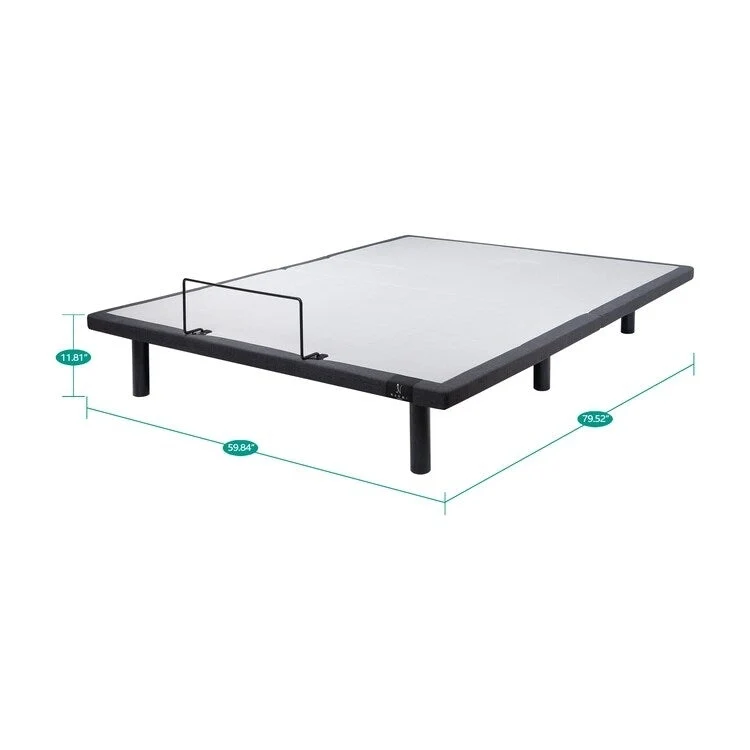 Adjustable Electric Bed Frame Base, 3-Speed Head & Foot Massage, Wireless Remote, USB Ports